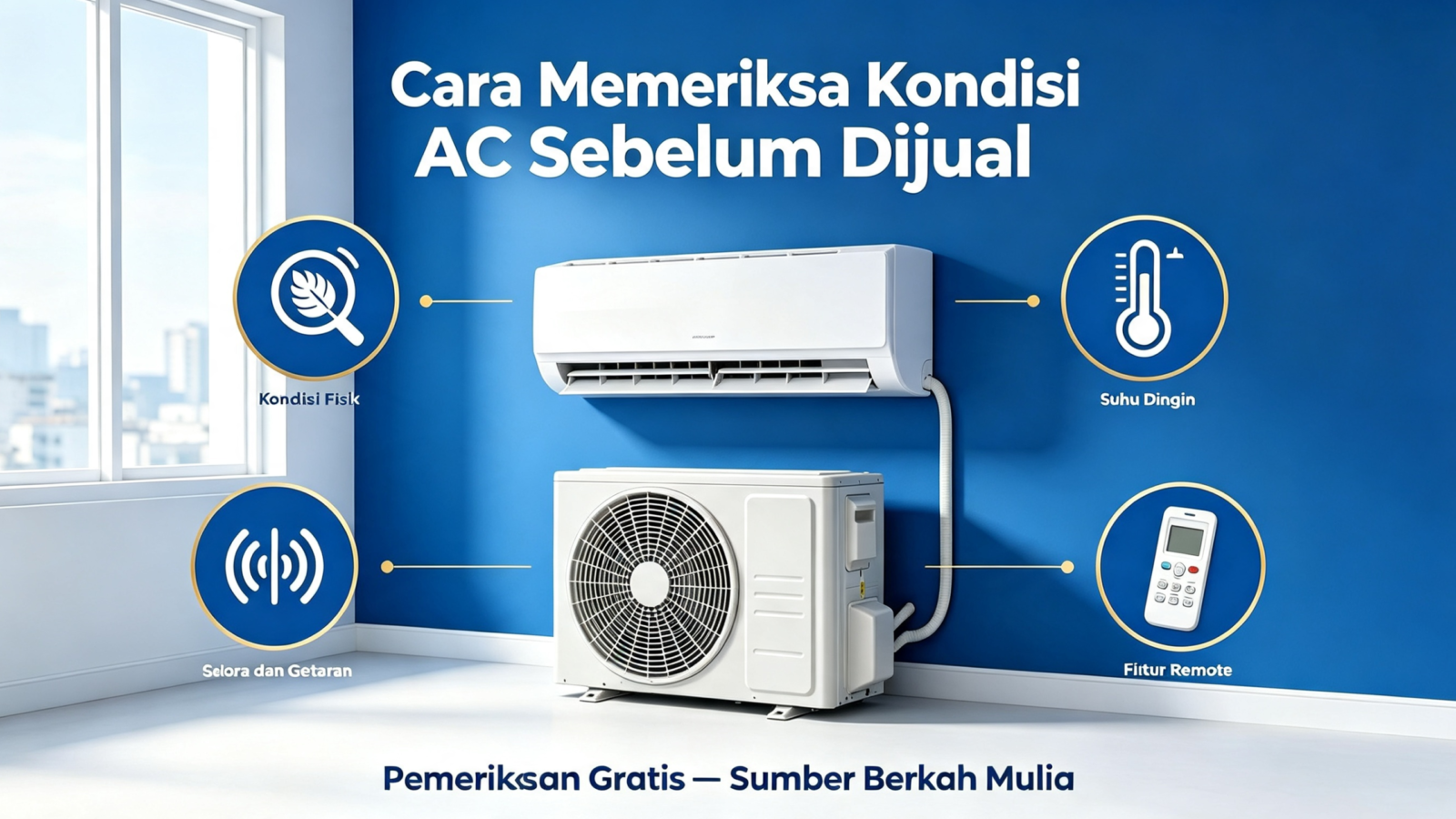 Ilustrasi cara memeriksa kondisi AC sebelum dijual, Sumber Berkah Mulia