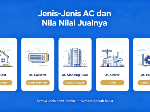 Jenis AC Split Cassette Standing Central Chiller Portable beserta kegunaan dan nilai jualnya, Sumber Berkah Mulia