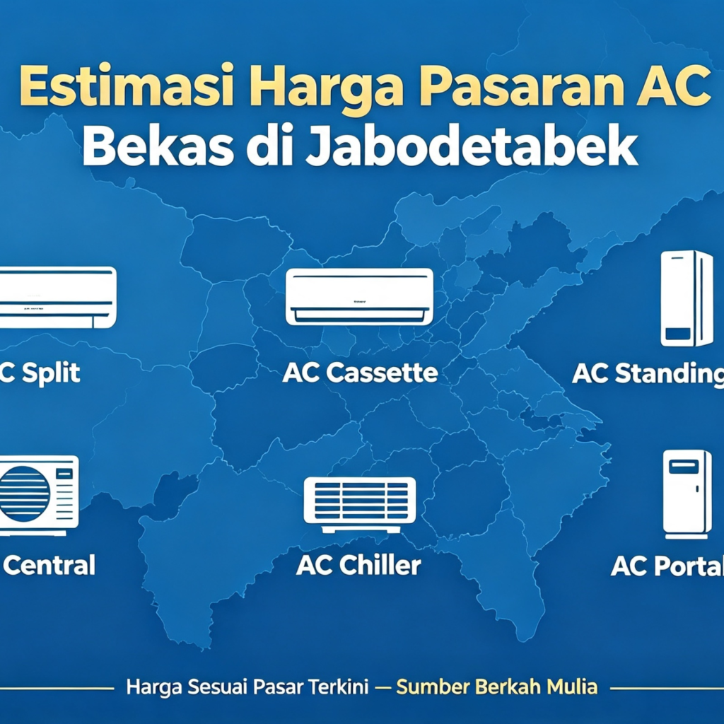 Estimasi harga pasaran AC bekas Jabodetabek jenis Split Cassette Standing Central Chiller Portable, Sumber Berkah Mulia