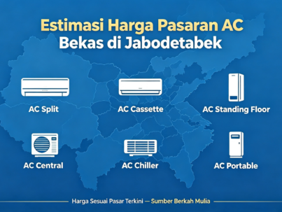 Estimasi harga pasaran AC bekas Jabodetabek jenis Split Cassette Standing Central Chiller Portable, Sumber Berkah Mulia